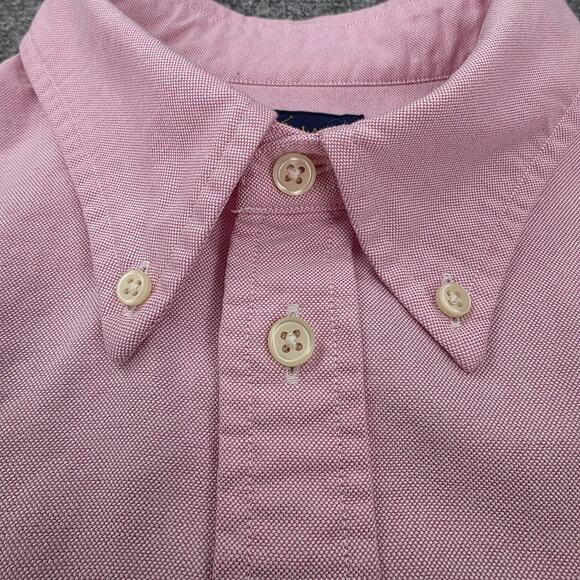 Ralph Lauren Polo Shirt Mens XL Slim Fit Pink Button Down Long Sleeve Oxford - Picture 12 of 16
